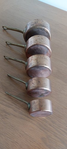 Vintage set five copper and - set,