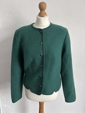 Geiger Austria Jacket Size 46 100% Wool Green Ladies Smart Button Up XL