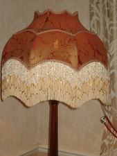 Victorian Downton      16" Lampshade Terracotta silk         REDUCED