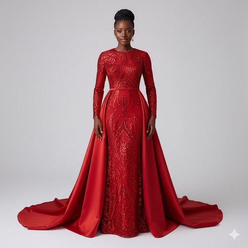 Size red long sleeve sequin - long,