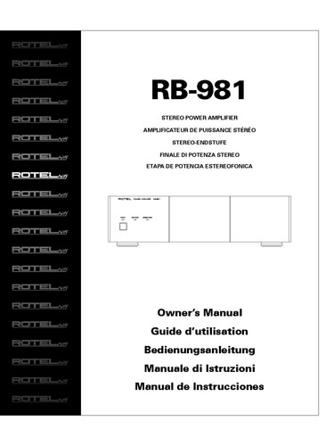 Rotel 981 amplifier - rotel,