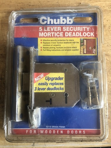 Chubb lock 3u115 80mm brass - lock,