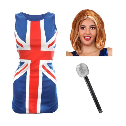 Ladies union jack dress wig - union,