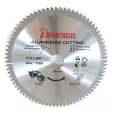 Spartacus Aluminium Cutting Saw Blade 216 mm x 80 Teeth x 30mm Dewalt DCS777T2