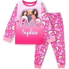 Barbie Personalised Pyjama for Girls Long Sleeve Winter PJ Set Soft and Comfy