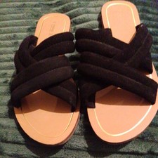 Matalan Ladies Black Flat  Mules  Size 6