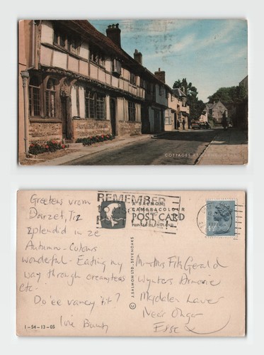 Postcard cottages at cerne - postcard,