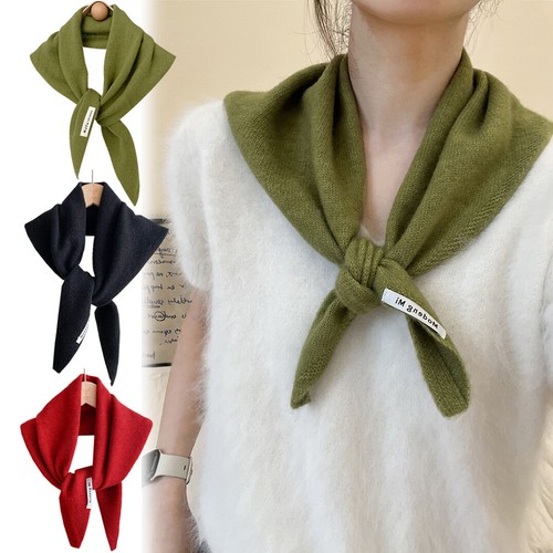 Wool knitted triangular scarf - triangular,