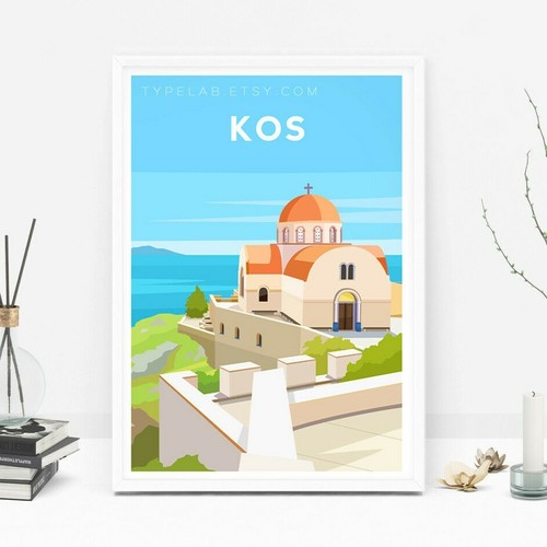 Kos art print greece - kos, travel