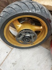 HONDA CBR1100XX SUPER BLACKBIRD 1999 REAR WHEEL WITH DISC GOOD TYRE GOLD 