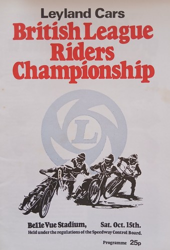 Belle vue speedway programme - speedway,