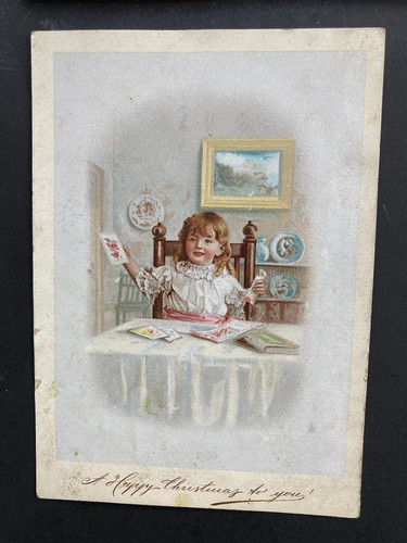 Victorian christmas card girl - victorian,