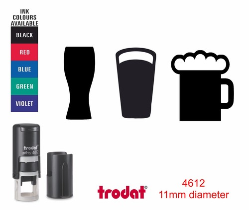 Beer pint glass rubber stamp - rubber,