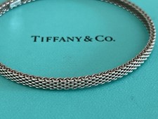 Tiffany & Co Bracelet bangle Somerset Mesh 4mm  925 silver with box ref AK