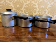 3 vintage saucepans,