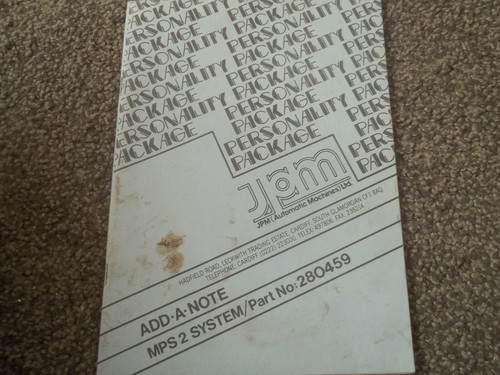 Fruit machine manual jpm - fruit,