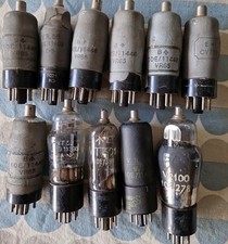 11 Vintage Radio Valves BROAD ARROW Marked Military ? Rogers Canada UNTESTED #4