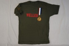 PAUL WELLER MEDAL ARMY SERGEANT STRIPES GREEN LOGO T SHIRT NEW OFFICIAL RARE
