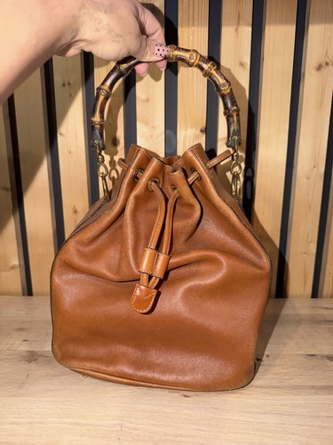 Vintage gucci bamboo leather - gucci,