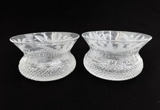 Pair Edinburgh Scotland Crystal Cut Glass Finger Bowls in Thistle