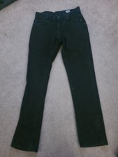 Teen/Youth Asda George Black Denim Jeans 5-Pockets Size 30" Reg Straight Leg