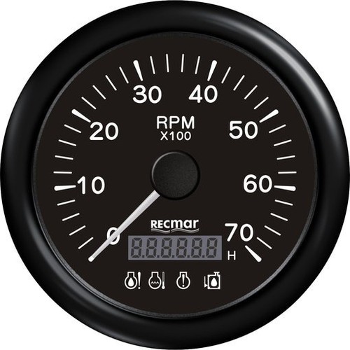 Black tachometer 7000 rpm - tachometer,