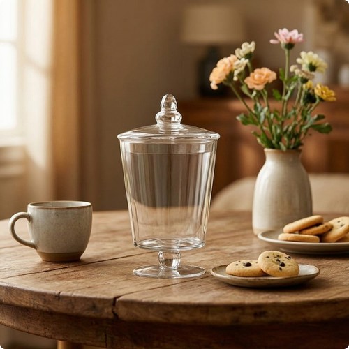 Apothecary jar with lid clear - jar,