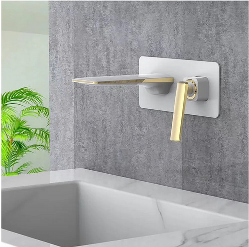 Contemporary white and gold - white,