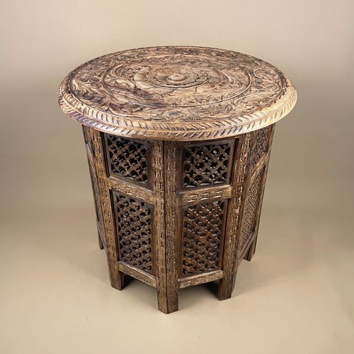 Indian carved wooden table - indian,