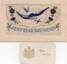 WW1 Patriotic Embroidered SILK