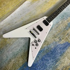 White Flying V Style Guitar -