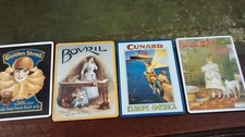 4 FRIDGE TIN MAGNETS - SUNLIGHT SOAP/CUNARD/BOVRIL/GOLDEN SHRED