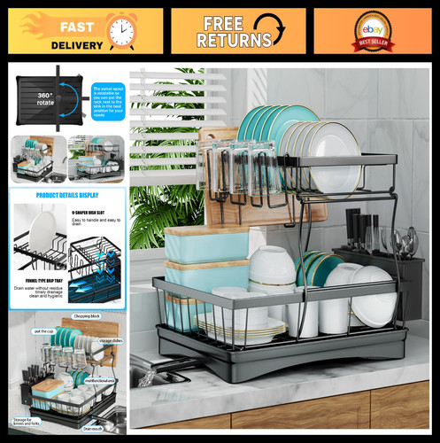 Large tier dish drying rack - drying,