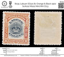 8035: Labuan SG121 8c Orange &