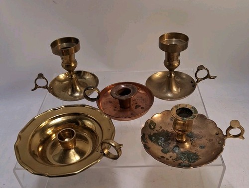 Brass copper taper candle - brass,