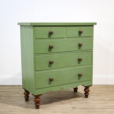 Green Painted Early Victorian Chest of Drawers