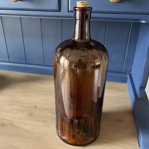 Vintage brown glass ribbed - brown,