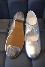 Silver PU low heel tap shoes -