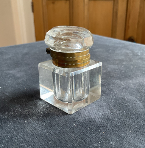 Antique cut glass square - glass,