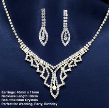 Silver Crystal Necklace Stud