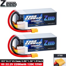 2X Zeee 22.2V 6S LiPo Battery