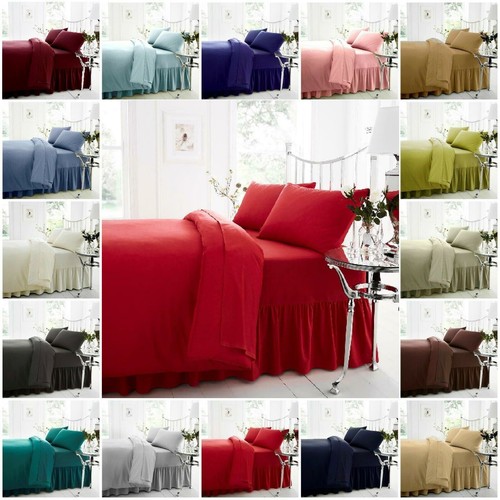 Percale fitted valance sheets - percale,