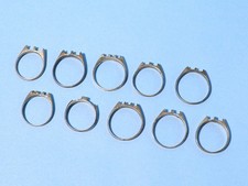 10 x Various Sized 925 Silver Ring Blanks Jewellery Making #SC3