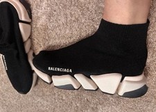 Balenciaga Speedy Glitter Knit Pull On Shoes, Uk 4 Eur 37, Great Condition
