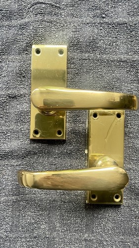 Vintage brass door handles - door,