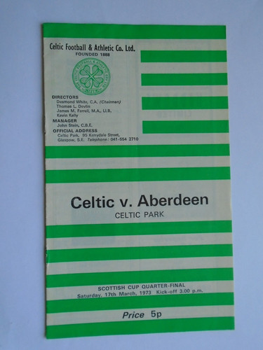 Celtic aberdeen 1972 73 - celtic,