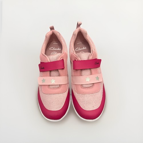 Clarks girls pink trainers - clarks,