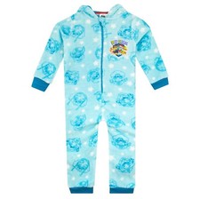 Paw Patrol Fleece Sleepsuit Kids Pyjamas All in One Hooded Blue PJs Dog Zip Up