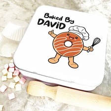 Square Cute Chef Donut Baked