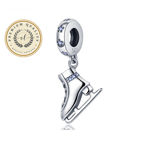 Ice skate charm for bracelet - skate,